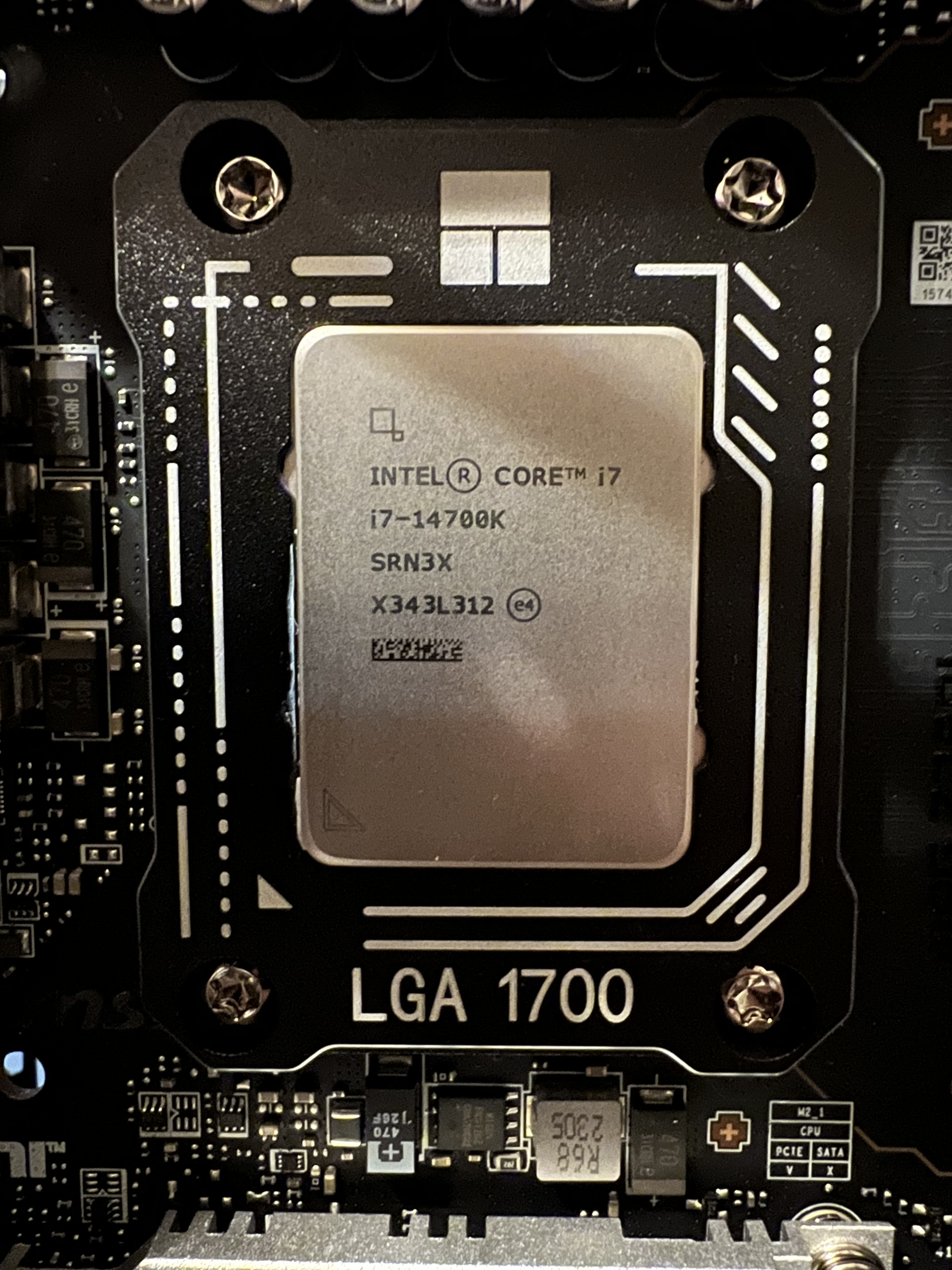 CPU installed on the motherboard