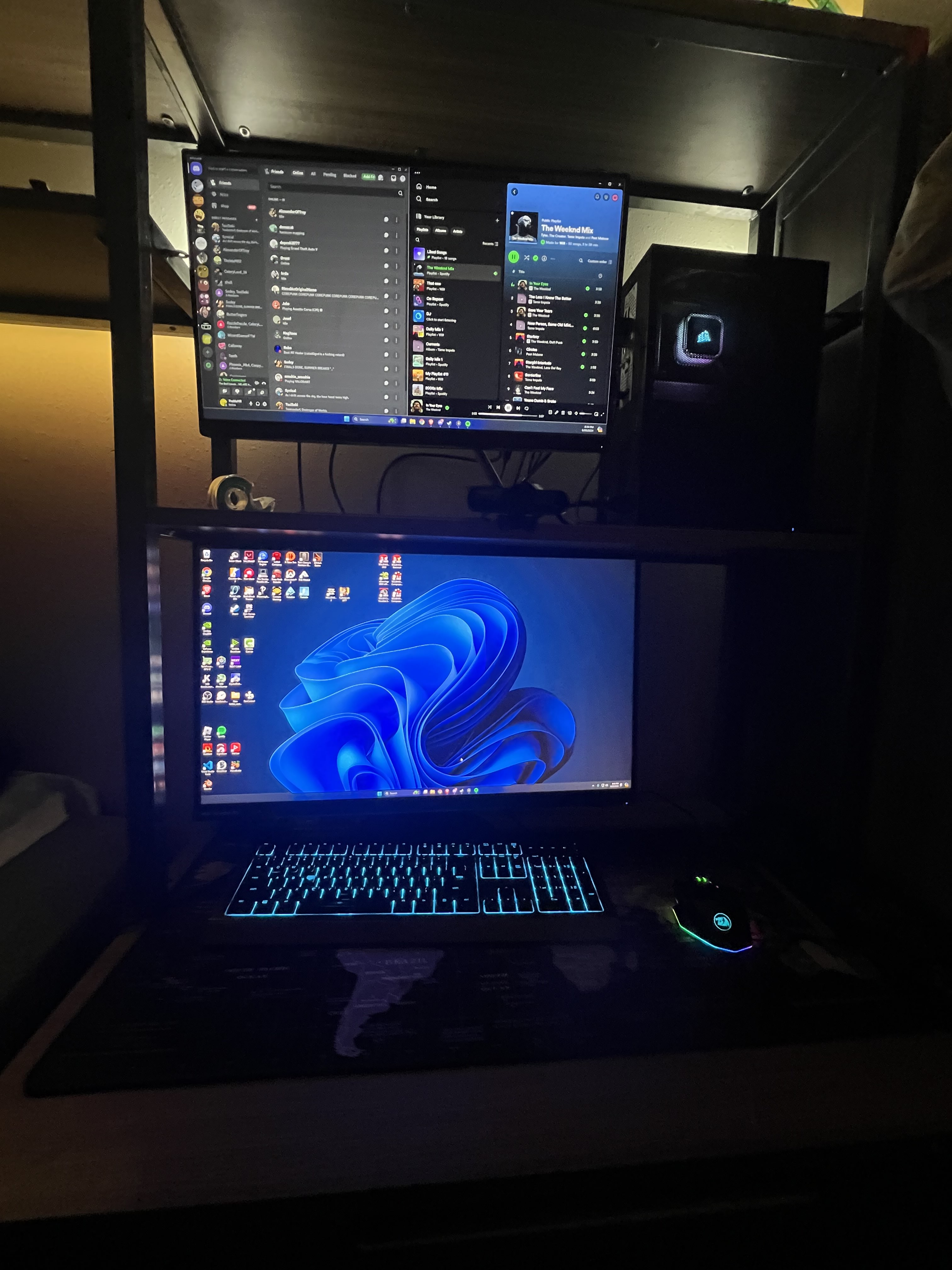 Final setup on the shelf