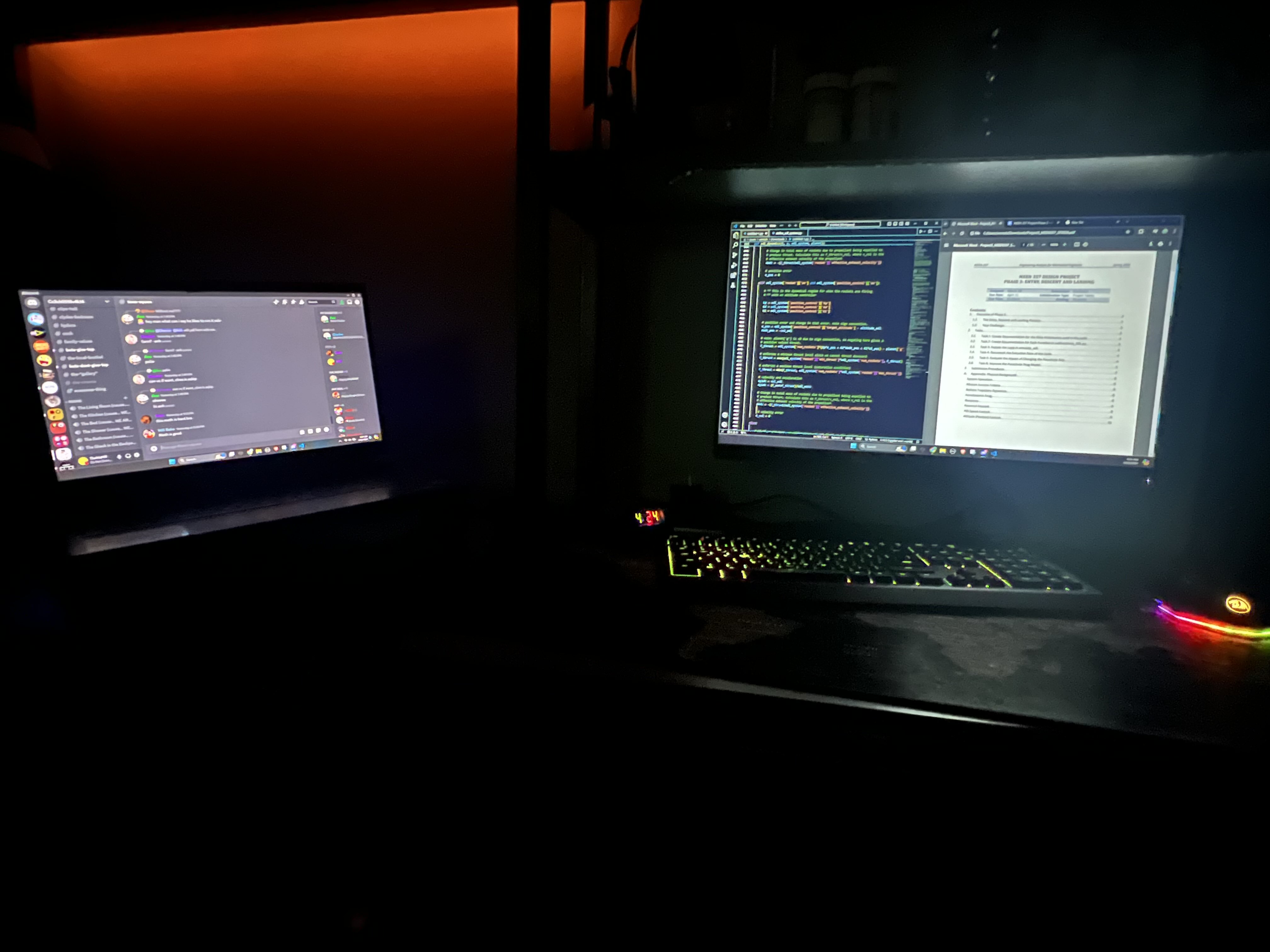 Laptop running into the desktop monitor